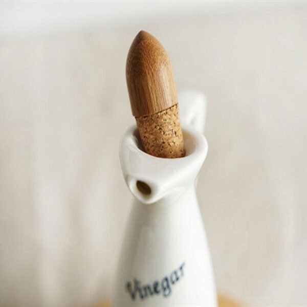 طقم توزيع زيت وخل من البورسلين الأبيض عالي الجودة